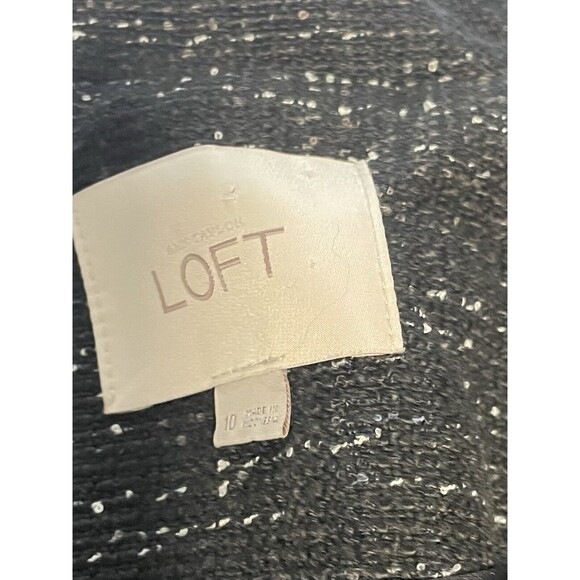 Loft‎ Tweed Blazer Cardigan 10 Black - Picture 7 of 8